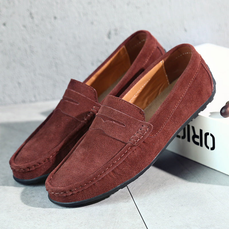 Men’s Suede Penny Loafers Refined Slip-On Casual Shoes 6