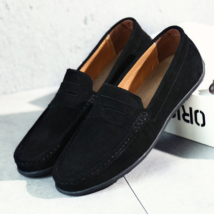 Men’s Suede Penny Loafers Refined Slip-On Casual Shoes 9