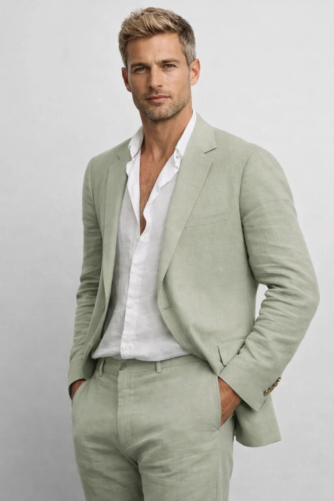 Men’s Tailored Two-Piece Blazer and Trouser Smart Suit 0