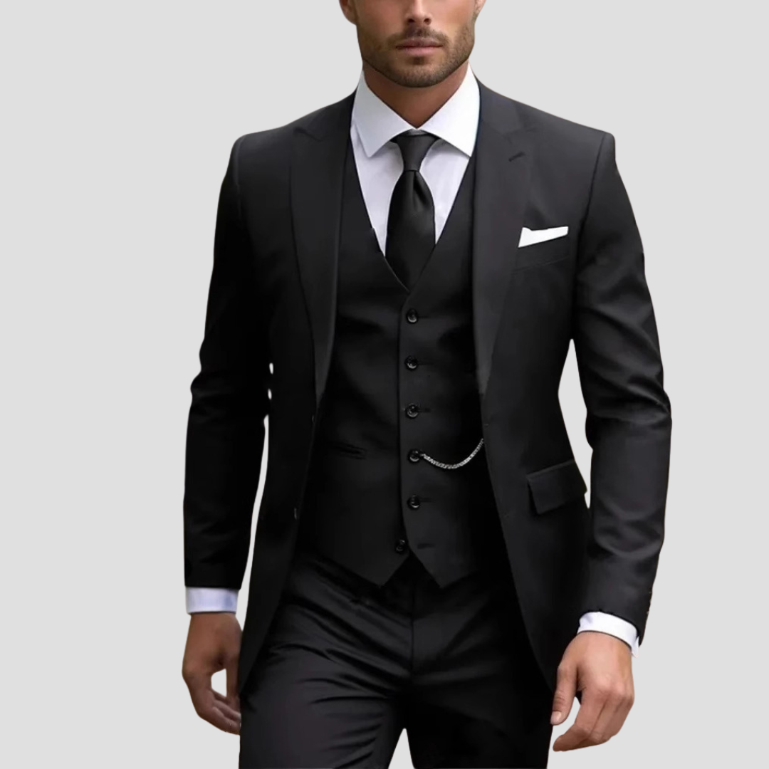 Men’s Three Piece Slim Fit Tailored Formal Suit Set 0