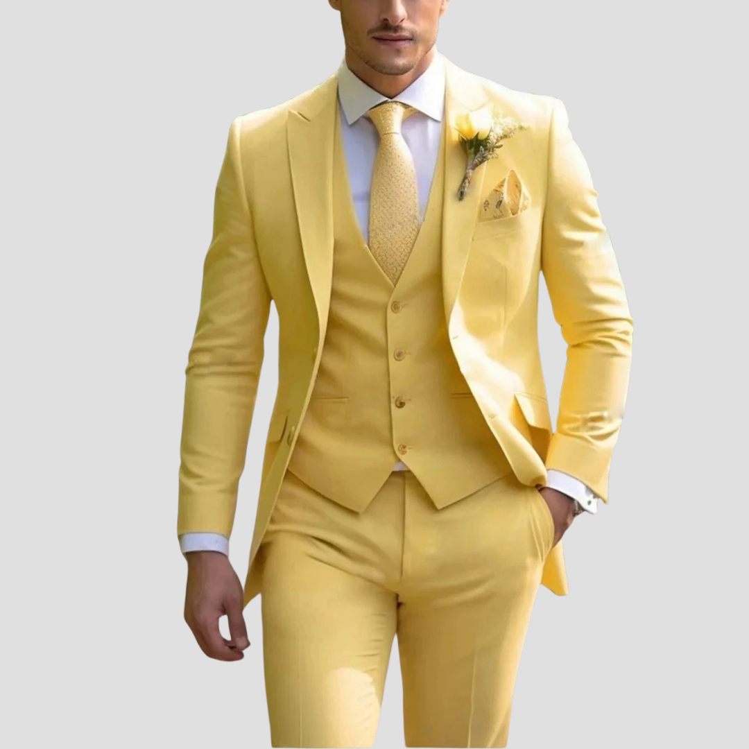 Men’s Three Piece Slim Fit Tailored Formal Suit Set 5