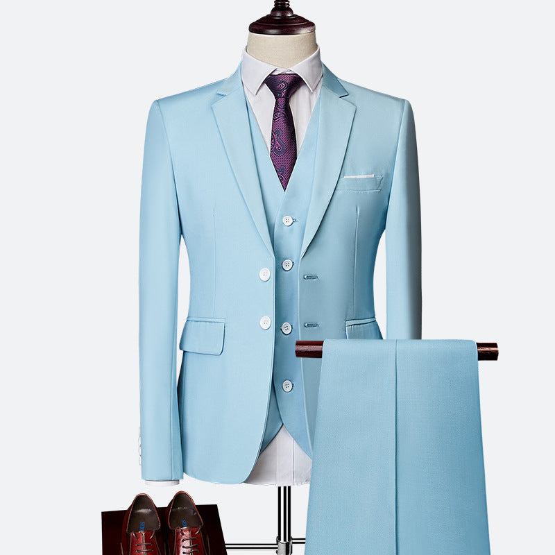 Men's Slim Fit 3-Piece Suit Set for Formal Events