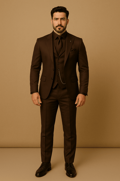 Men’s Slim Fit 3-Piece Suit Set for Formal Occasions