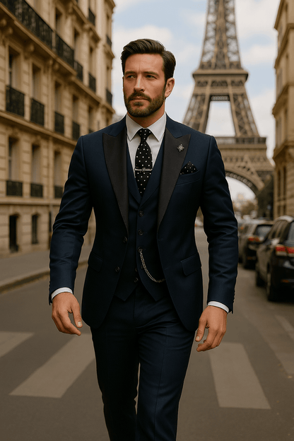 Men’s Slim Fit 3-Piece Suit Set for Formal Occasions