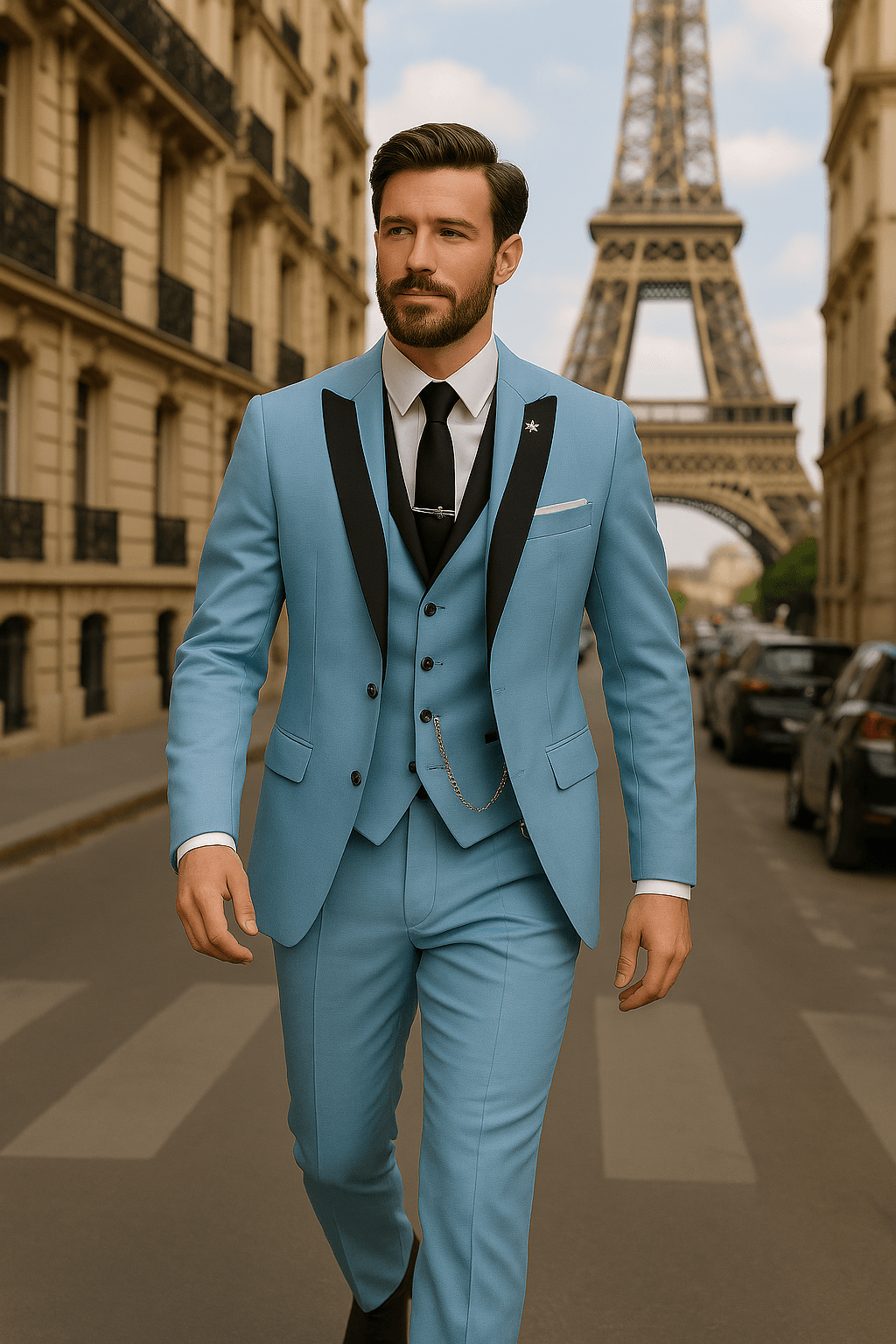 Men’s Slim Fit 3-Piece Suit Set for Formal Occasions