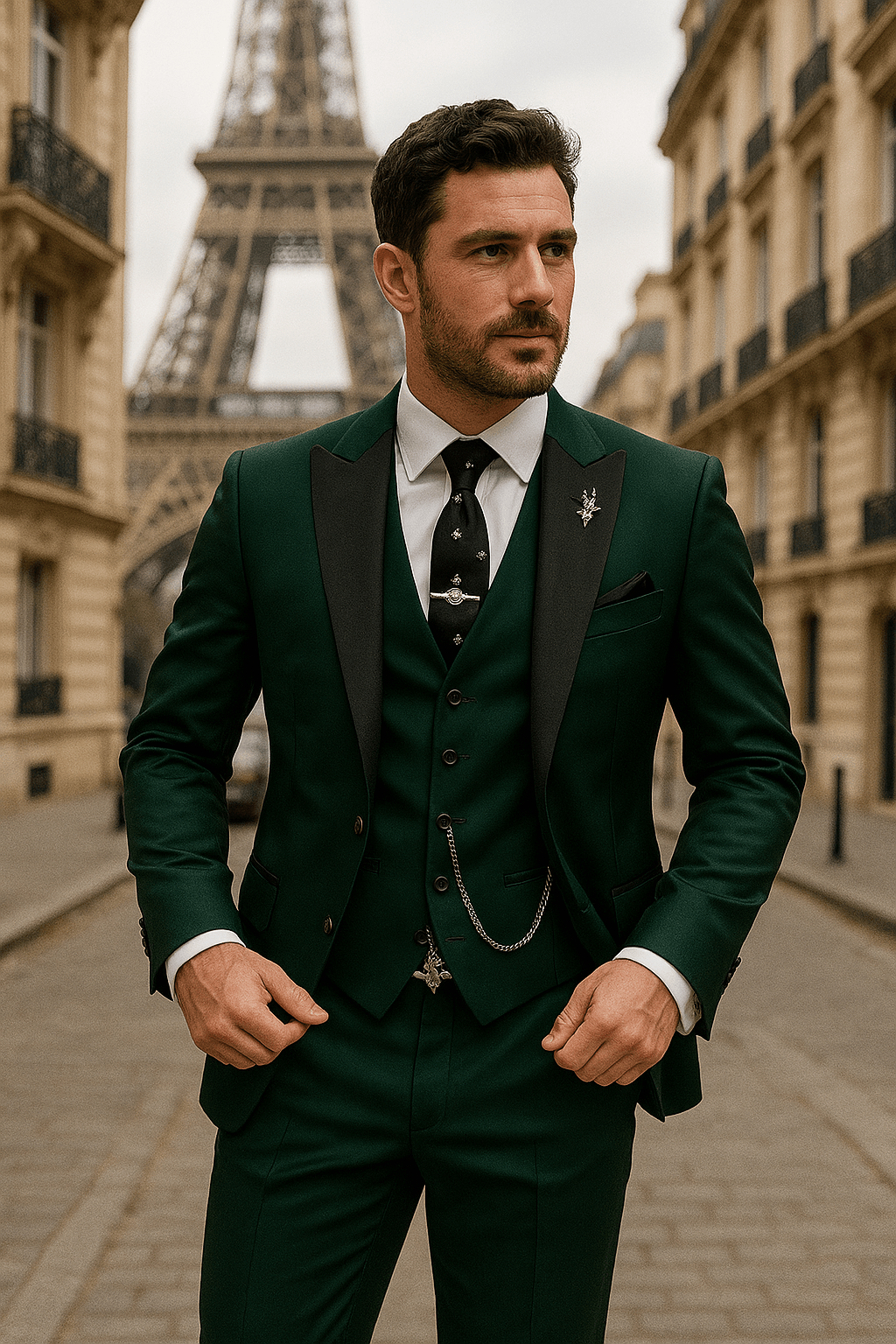 Men’s Slim Fit 3-Piece Suit Set for Formal Occasions