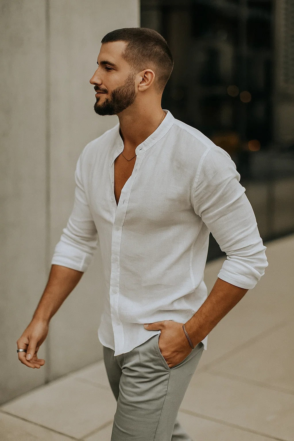 Men's 3/4 Sleeve Shirt - Stylish Cotton Blend for Everyday Wear