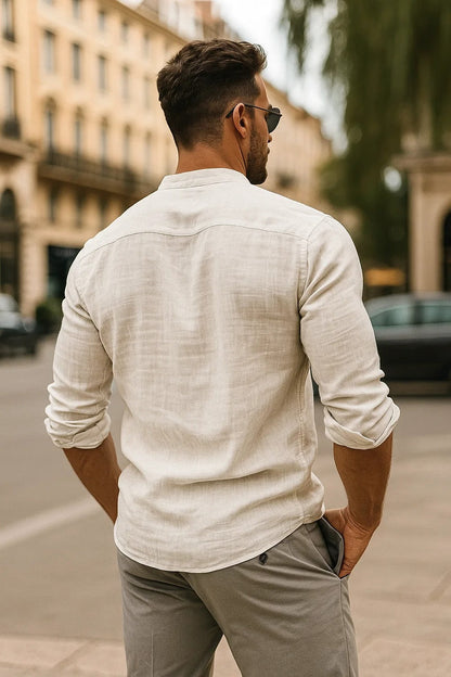 Men's 3/4 Sleeve Shirt - Stylish Cotton Blend for Everyday Wear