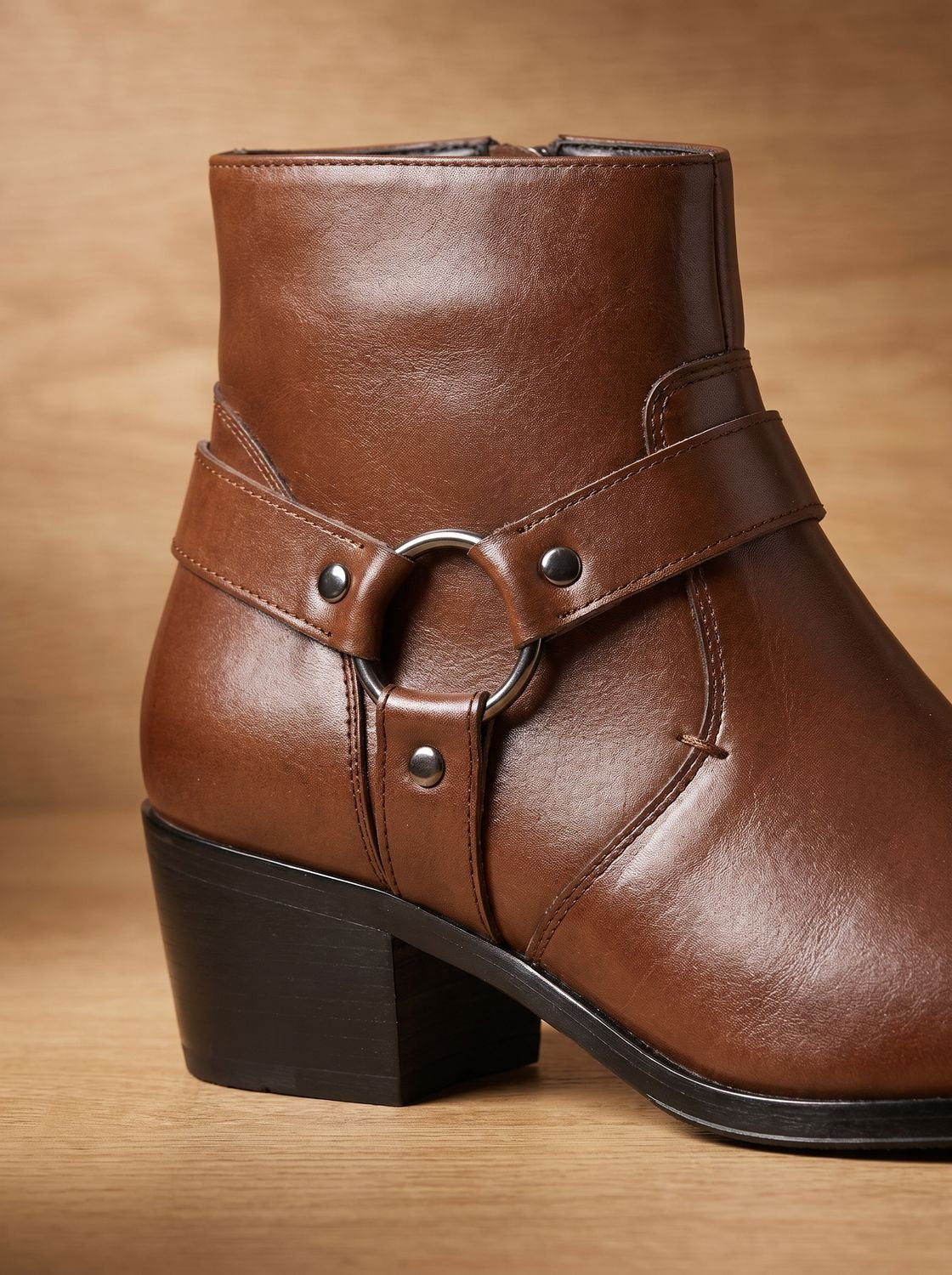 Men's Ankle Boots | Harness Strap & Chisel Toe
