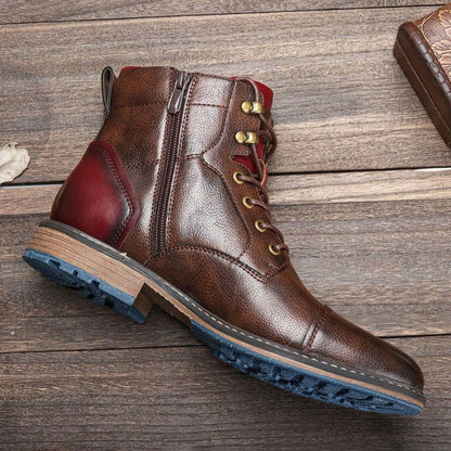 Men's Ankle Boots | Zip & Lace-Up Cap-Toe Design