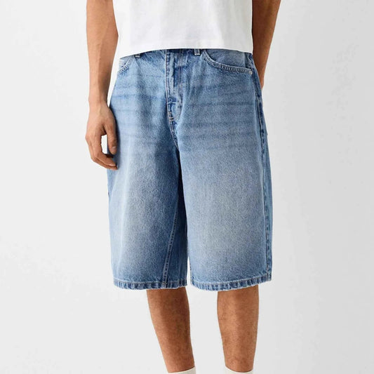 Men's Baggy Denim Shorts | Vintage Wash & Relaxed Streetwear Fit