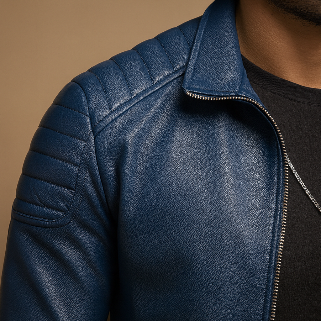 Men's Biker Jacket Classic Fit Comfortable Casual Style