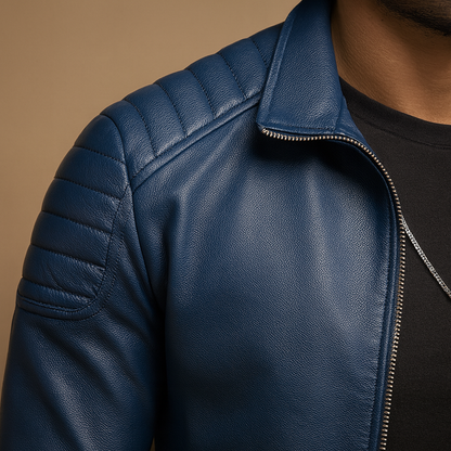 Men's Biker Jacket Classic Fit Comfortable Casual Style