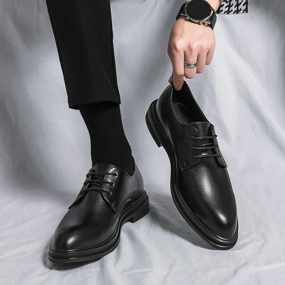 Men's Black Patent Derby Dress Shoes for Formal Occasions