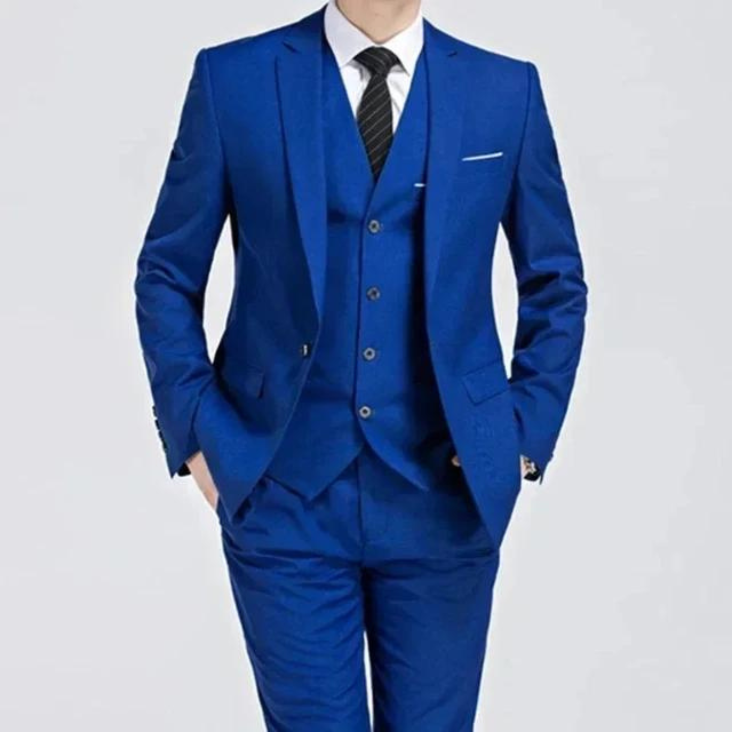 Men’s Black Three-Piece Suit for Formal Occasions