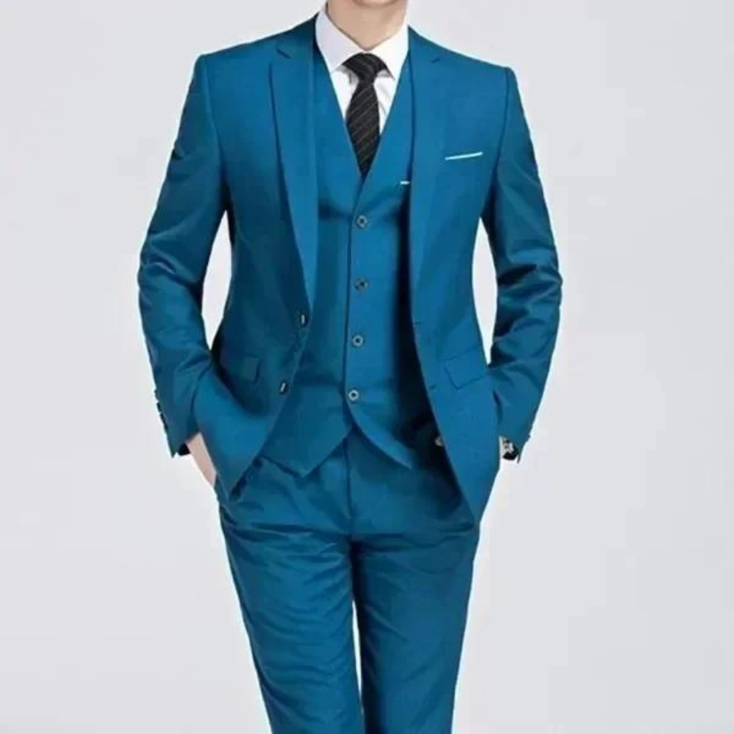 Men’s Black Three-Piece Suit for Formal Occasions