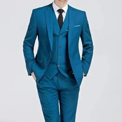Men’s Black Three-Piece Suit for Formal Occasions