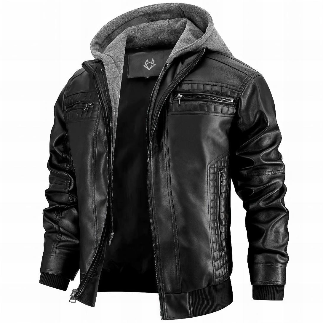 Men's Bomber Jacket | Removable Hood & Zip Pockets