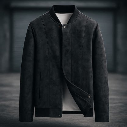 Men's Bomber Jacket | Ribbed Collar & Panel Seaming