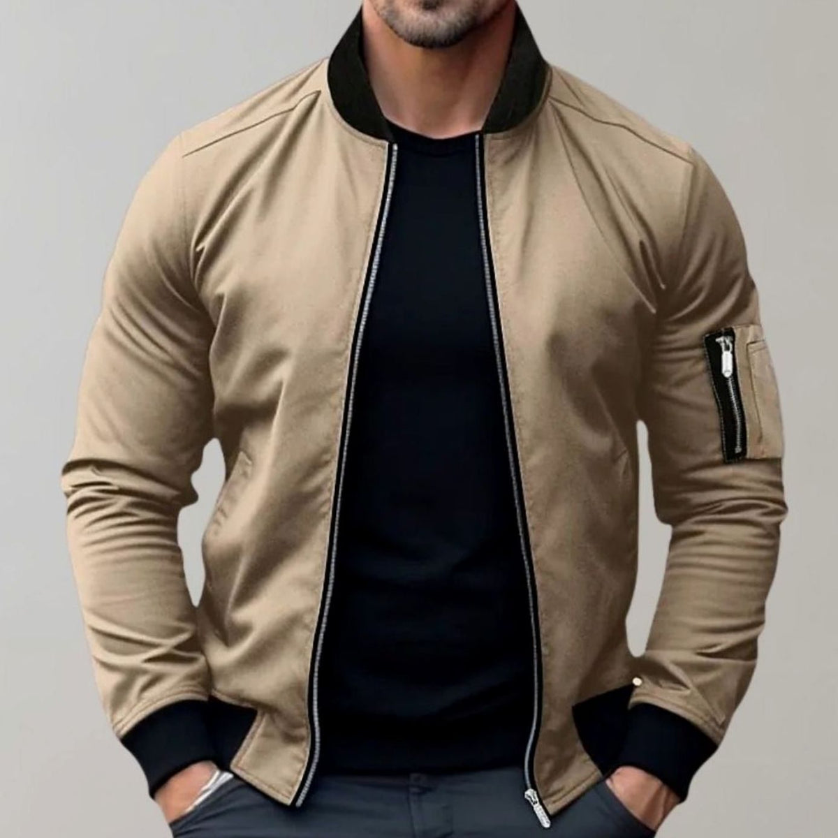 Men's Bomber Jacket | Slim Fit & Zip-Up
