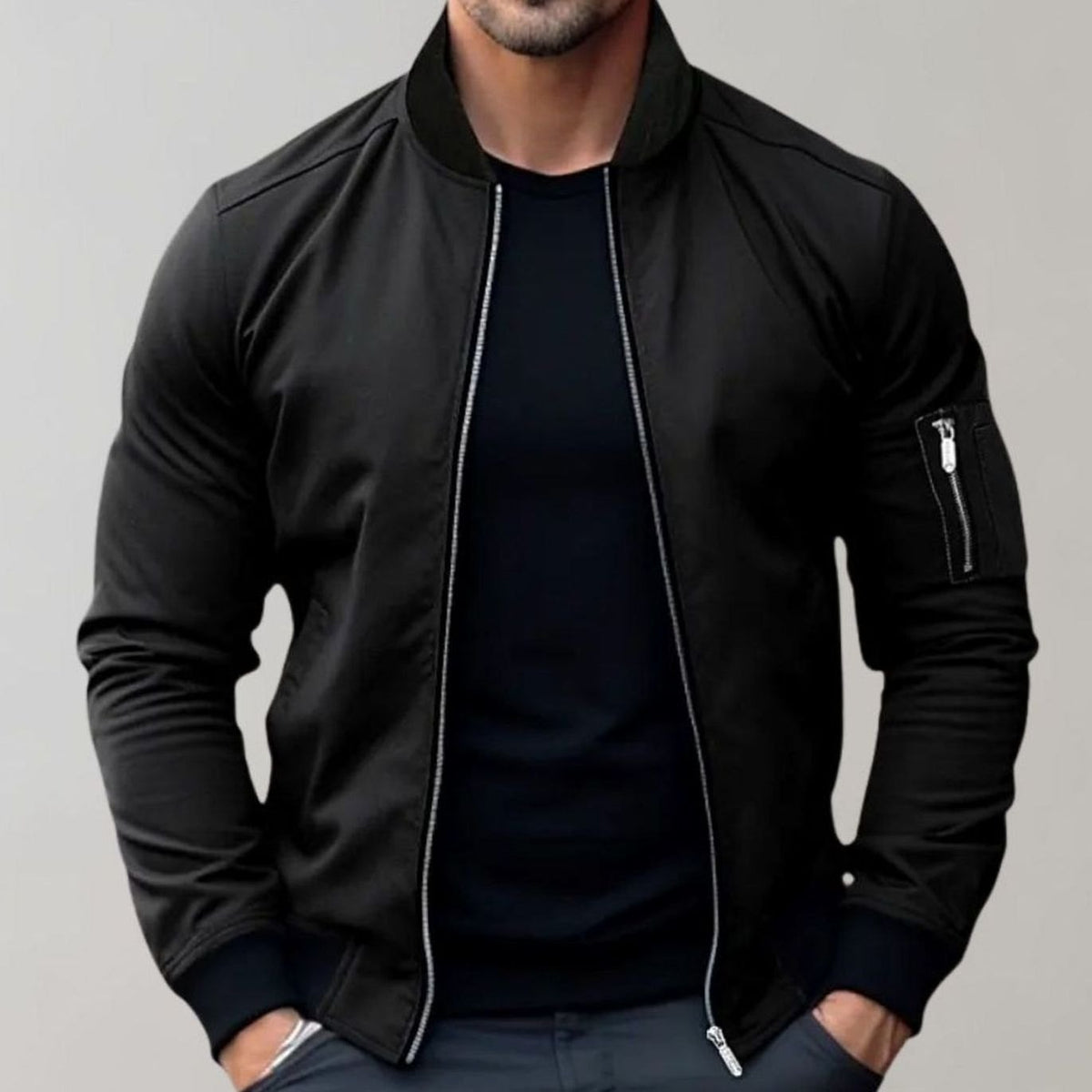 Men's Bomber Jacket | Slim Fit & Zip-Up
