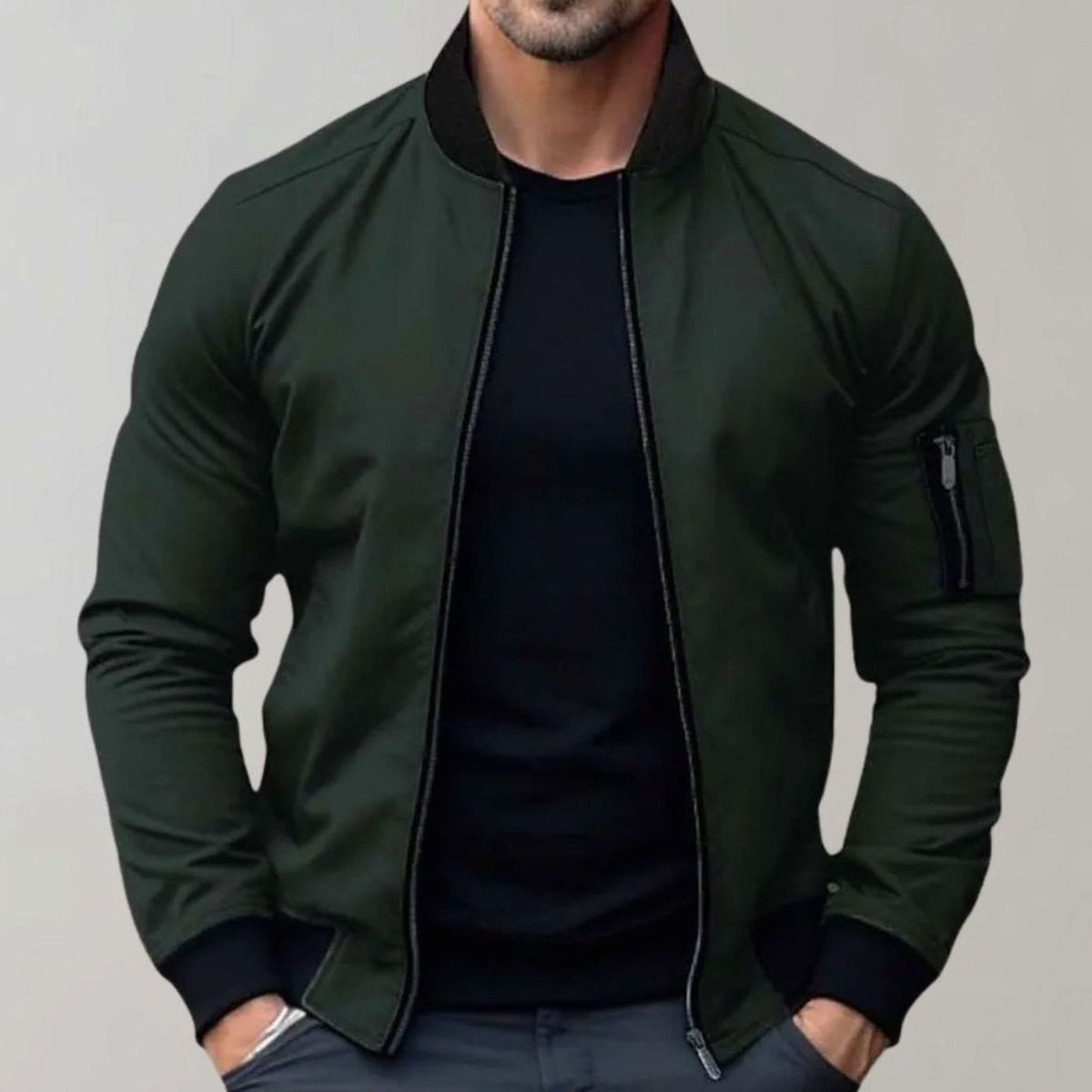 Men's Bomber Jacket | Slim Fit & Zip-Up