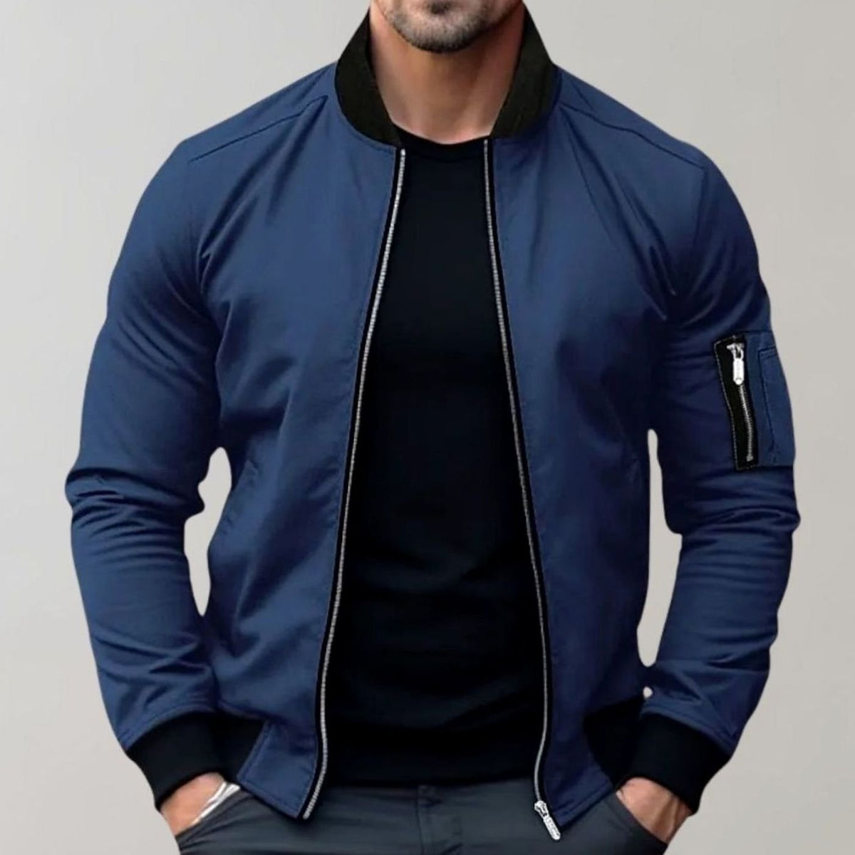 Men's Bomber Jacket | Slim Fit & Zip-Up