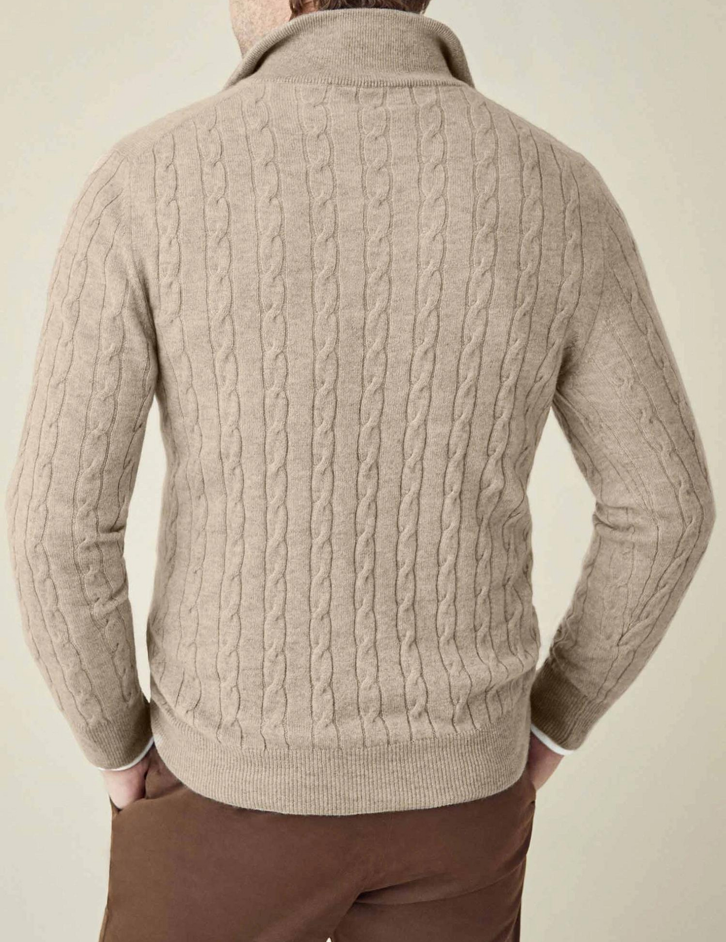 Men’s Cable-Knit Quarter-Zip Sweater – Stylish Knitwear for Every Occasion