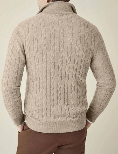 Men’s Cable-Knit Quarter-Zip Sweater – Stylish Knitwear for Every Occasion