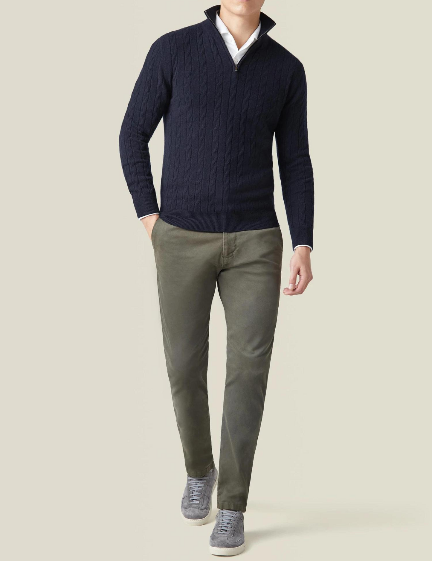 Men’s Cable-Knit Quarter-Zip Sweater – Stylish Knitwear for Every Occasion