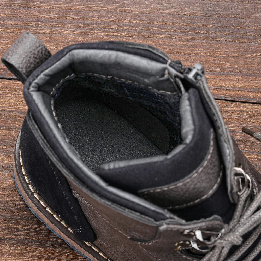 Men's Cap Toe Lace-Up Dress Boots for Winter Wear