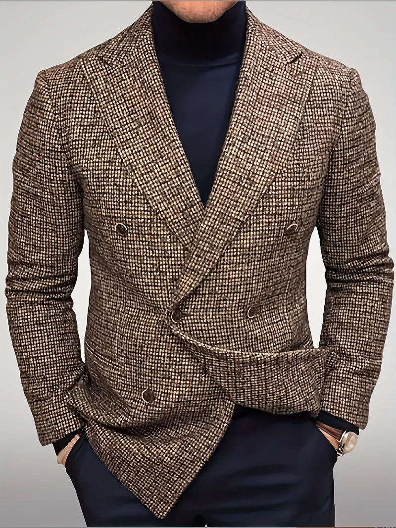 Men’s Slim Fit Check Blazer for Smart Casual Events