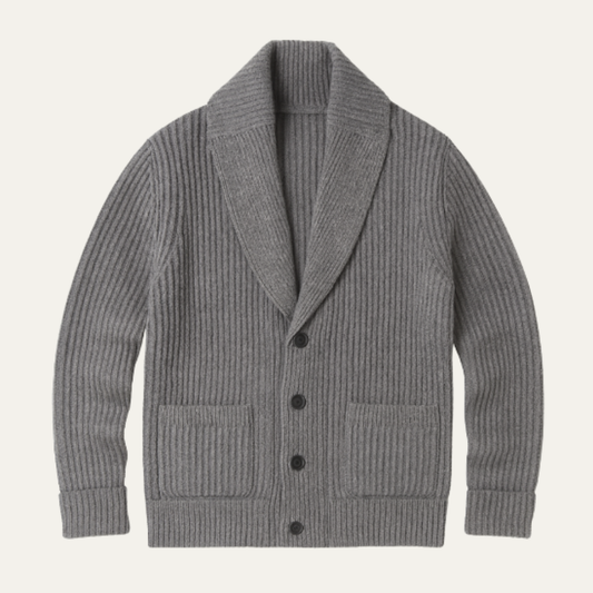 Men's Chunky Knit Cardigan | Shawl Collar & Warm