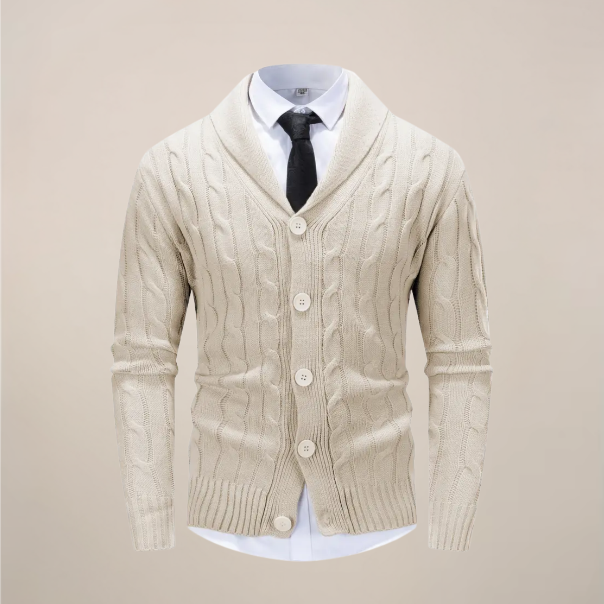 Men’s Chunky Knit Shawl Collar Cardigan for Stylish Winter Looks