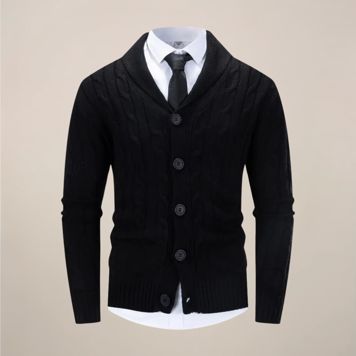 Men’s Chunky Knit Shawl Collar Cardigan for Stylish Winter Looks