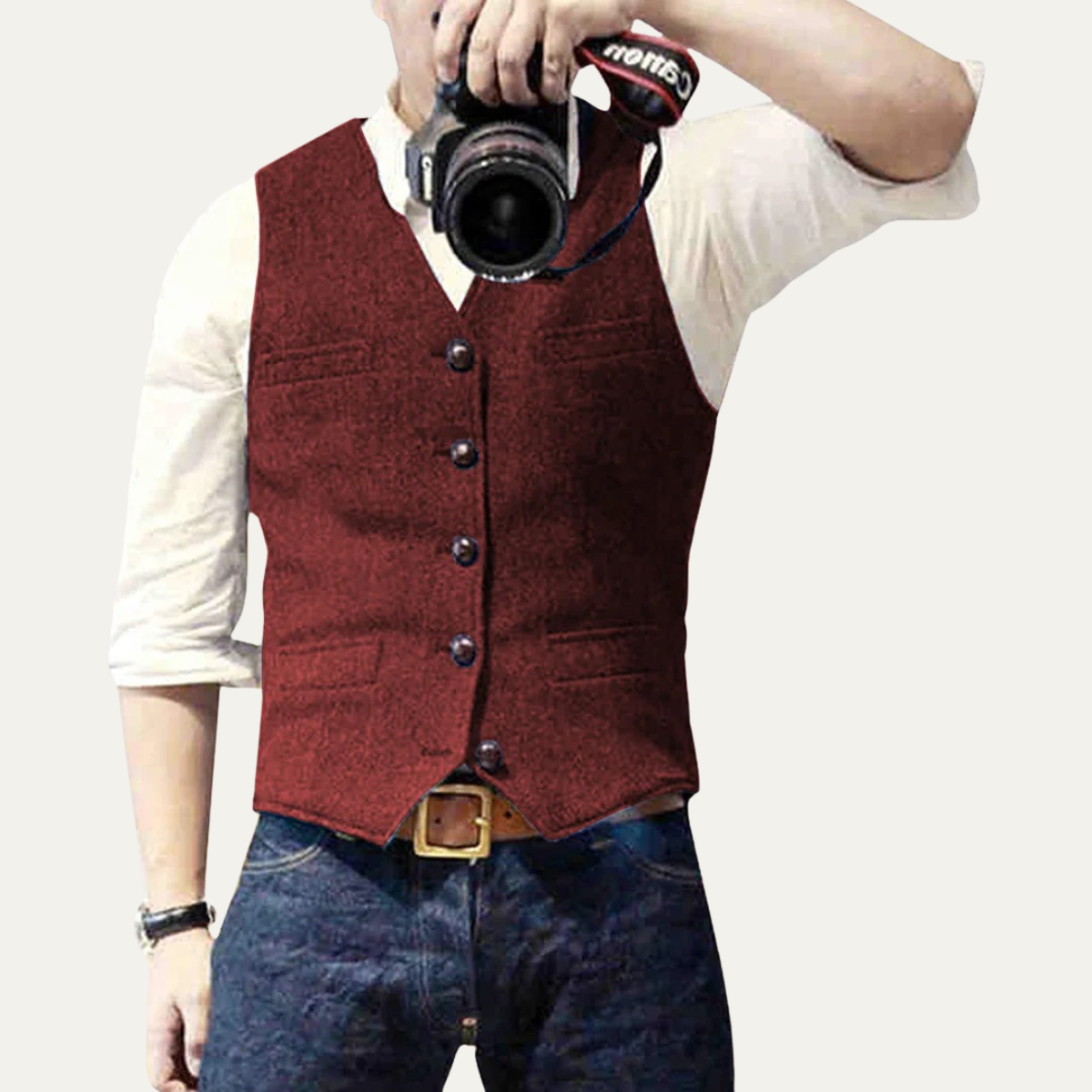 Men’s Classic Button-Up Waistcoat for Stylish Occasions