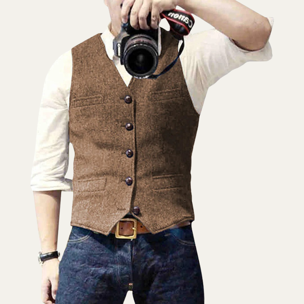Men’s Classic Button-Up Waistcoat for Stylish Occasions