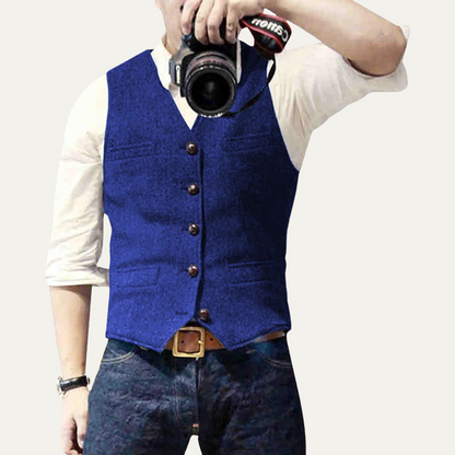 Men’s Classic Button-Up Waistcoat for Stylish Occasions