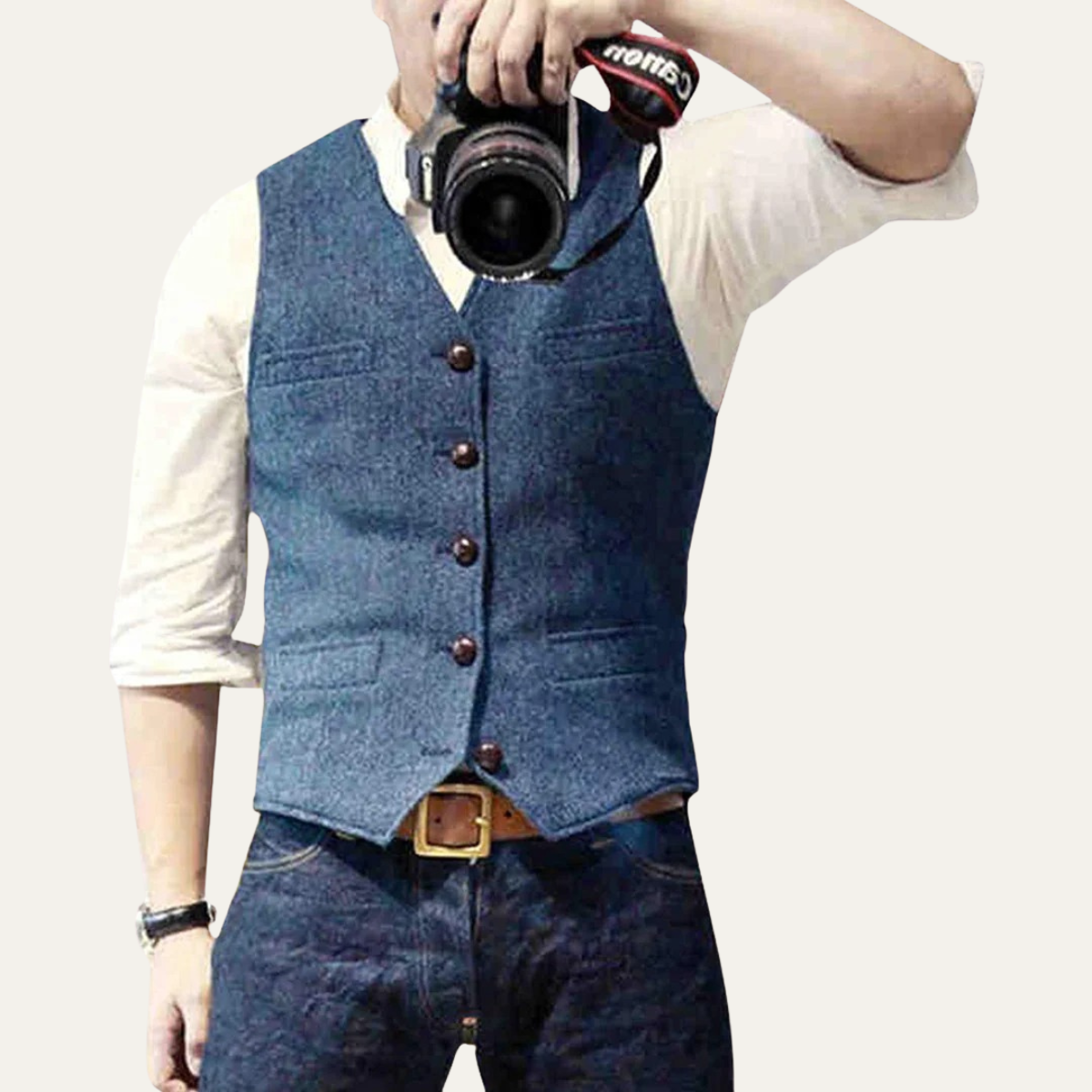Men’s Classic Button-Up Waistcoat for Stylish Occasions