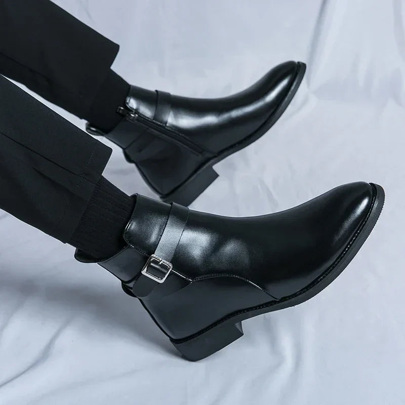 Men’s Classic Chelsea Boots with Side Zipper – Stylish Footwear for Any Occasion