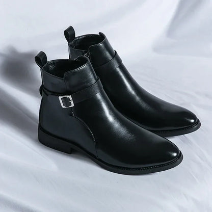 Men’s Classic Chelsea Boots with Side Zipper – Stylish Footwear for Any Occasion