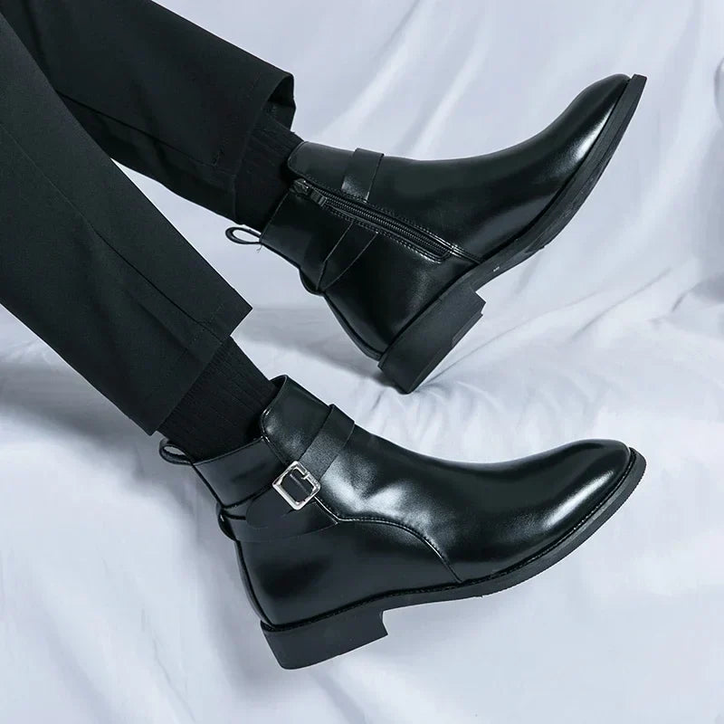 Men’s Classic Chelsea Boots with Side Zipper – Stylish Footwear for Any Occasion