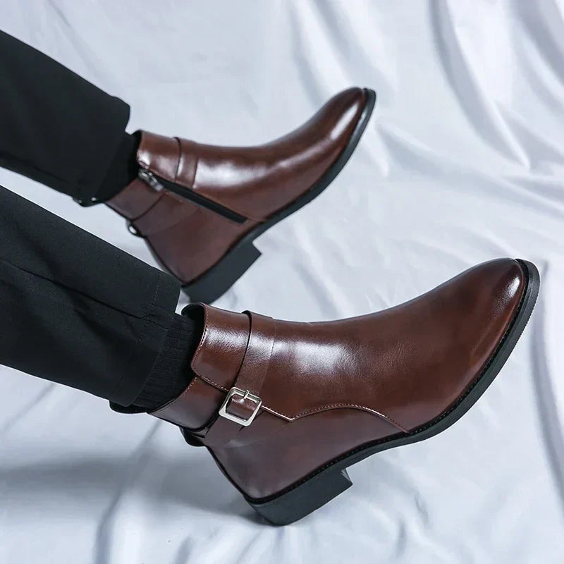 Men’s Classic Chelsea Boots with Side Zipper – Stylish Footwear for Any Occasion