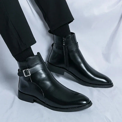 Men’s Classic Chelsea Boots with Side Zipper – Stylish Footwear for Any Occasion