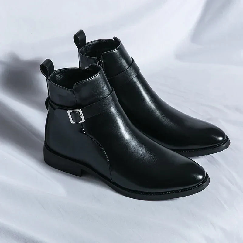 Men’s Classic Chelsea Boots with Side Zipper – Stylish Footwear for Any Occasion