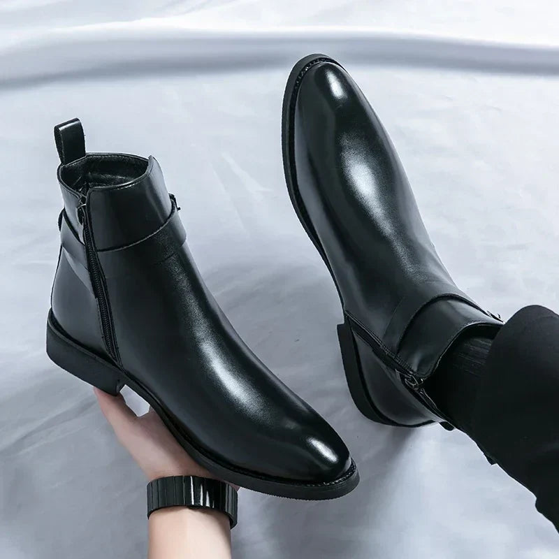 Men’s Classic Chelsea Boots with Side Zipper – Stylish Footwear for Any Occasion