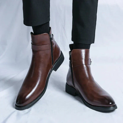 Men’s Classic Chelsea Boots with Side Zipper – Stylish Footwear for Any Occasion