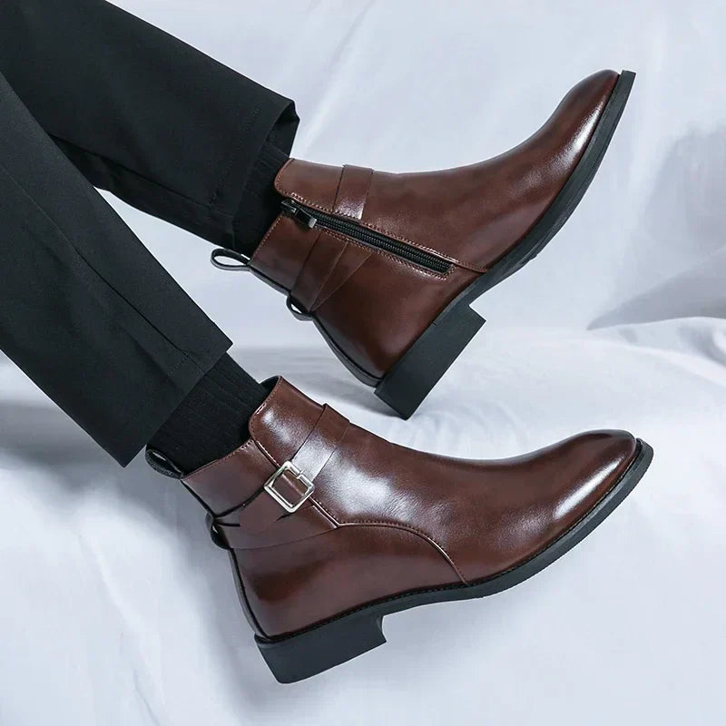 Men’s Classic Chelsea Boots with Side Zipper – Stylish Footwear for Any Occasion