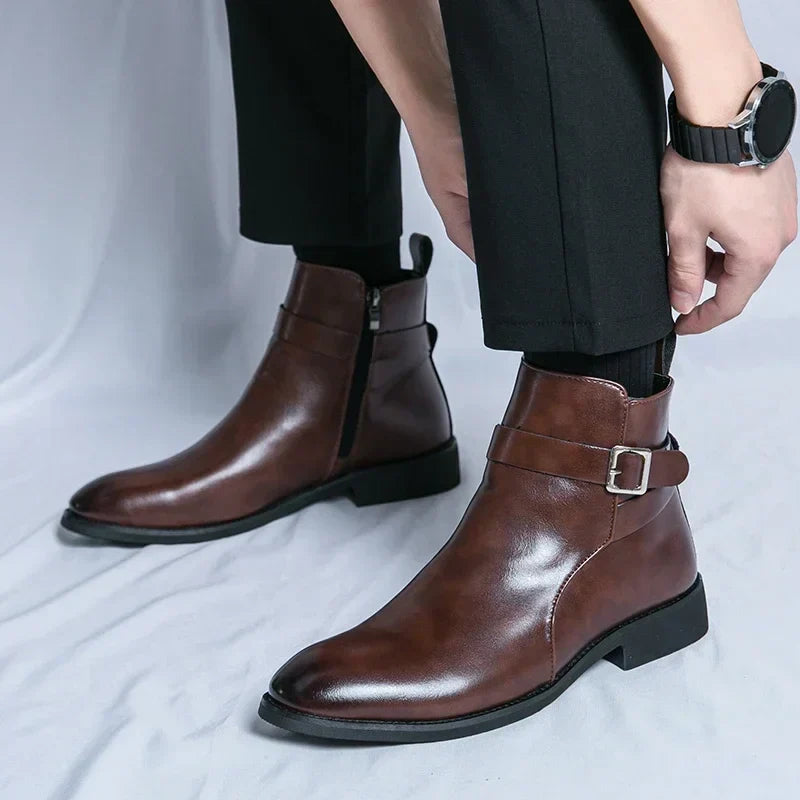 Men’s Classic Chelsea Boots with Side Zipper – Stylish Footwear for Any Occasion
