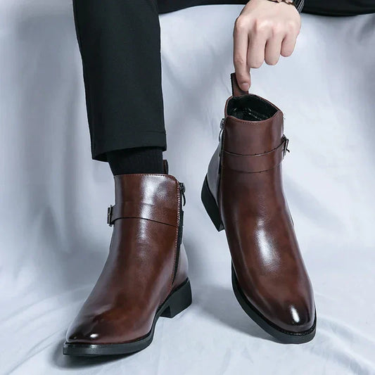 Men’s Classic Chelsea Boots with Side Zipper – Stylish Footwear for Any Occasion